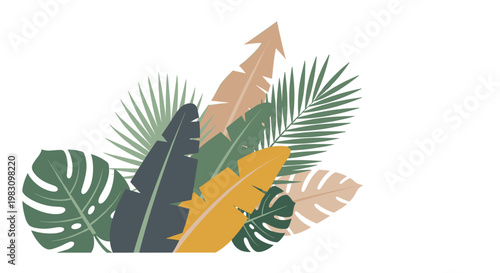 A calming illustration of a monstera leaf evokes tranquility and growth, perfect for wellness brands or adding a touch of nature to marketing material