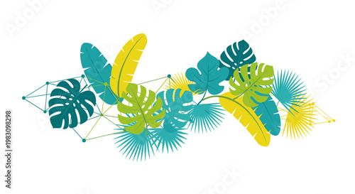 A minimalist monstera leaf illustration conveys freshness and tranquility. Suitable for wellness brands, eco-conscious marketing, or as a subtle desig