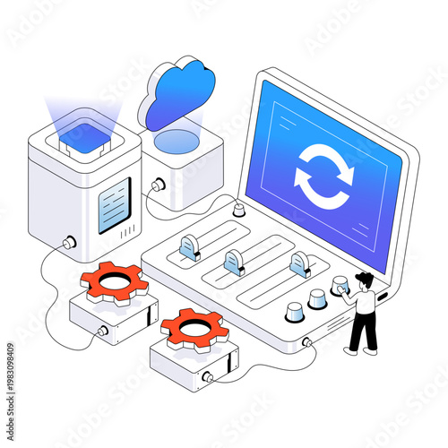 Premier download illustration of cloud configuration 