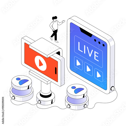 Unique design illustration of live streaming 