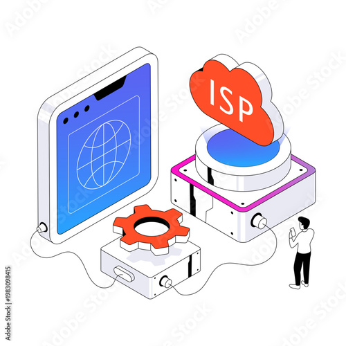 Editable design illustration of internet service provider 