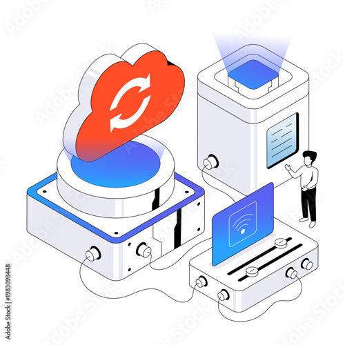A premium download illustration of backup server 
