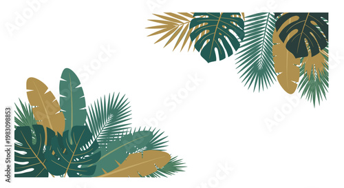 A vibrant tropical leaf pattern evokes a sense of natural beauty and growth, perfect for marketing materials, website design, or social media content.