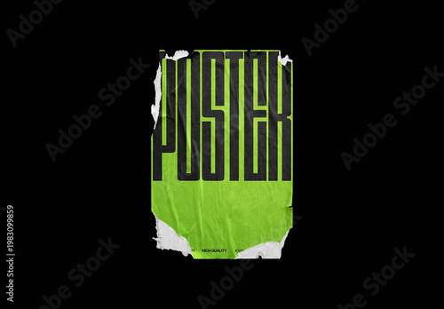 Torn Poster Mockup with Ripped Paper Edges