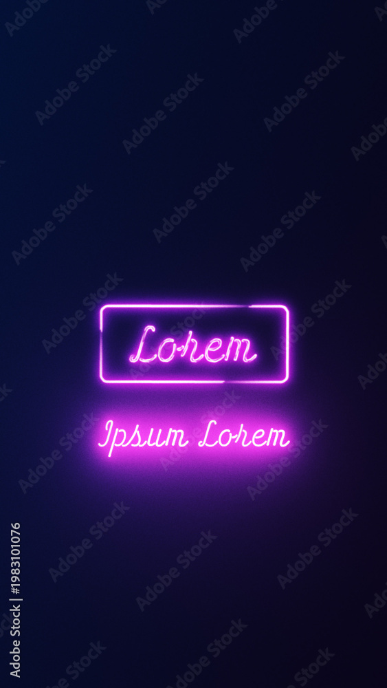 Text Box Scroll Neon Neon Vertical Text in a Box Animated Title with Zoom and Flicker Stock ...