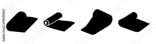 set of four black foam insulation pads isolated on white background
