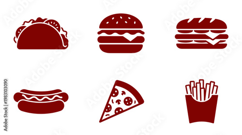 Fast Food Icons and Meals.