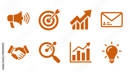 Business icons for marketing strategy.