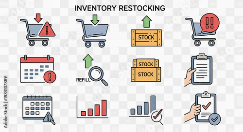Employees restock inventory with organized logistics and management systems in place daily