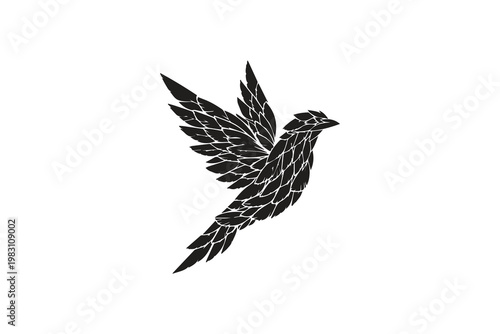 Geometric wireframe bird silhouette logo for modern technology and digital media brand identity