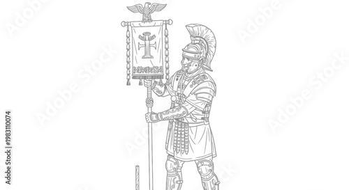 Roman Soldier Aquilifer Holding Aquila Standard Banner Ancient Military History