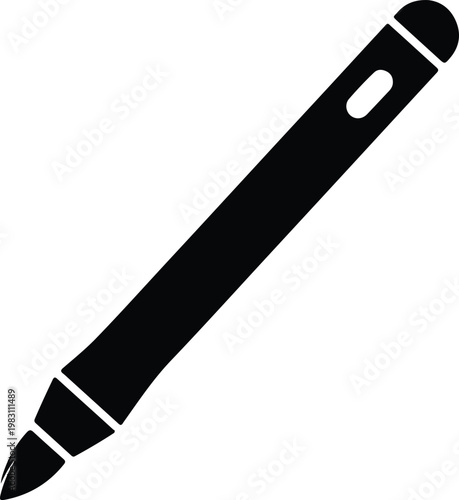 Silhouette of a digital stylus pen for drawing and design vector design