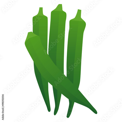 オクラのアイコンイラスト