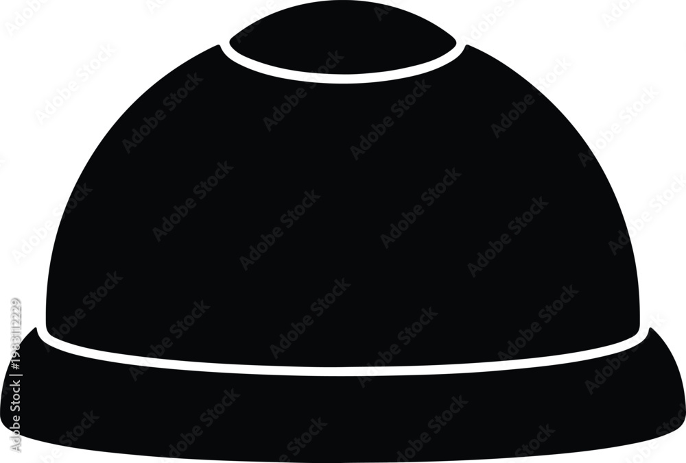 Fototapeta premium Silhouette winter beanie hat icon for cold weather vector design