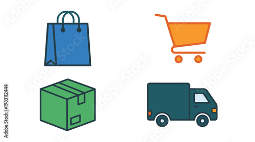 Logistics and delivery icons set.