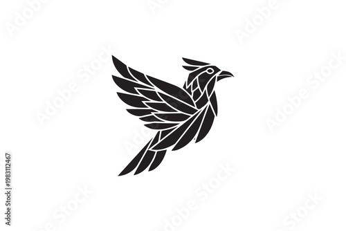 Stylized flying eagle bird logo for high speed performance and athletic sports brand identity