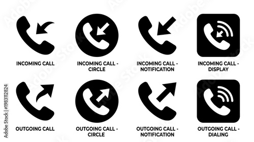 Telephone Call Icons and Symbols.