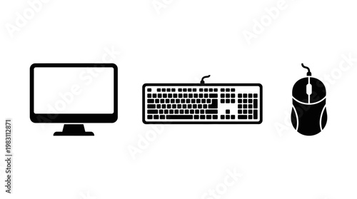 Computer keyboard and mouse monitor.