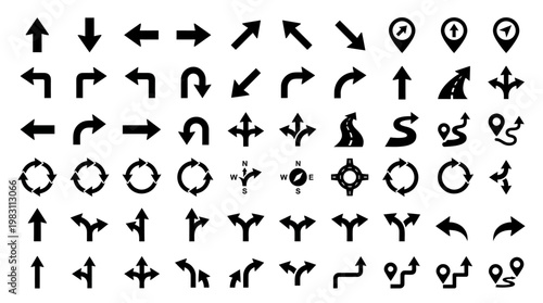 Collection of various black symbols.