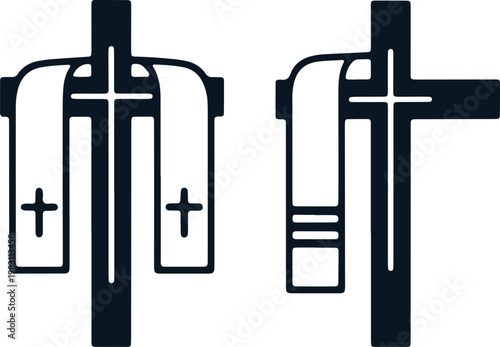Comparison of two different types of electrical guitar pickups shown in cross-section view