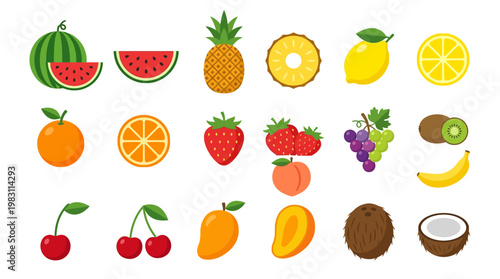 Variety of Fresh Fruit Types.