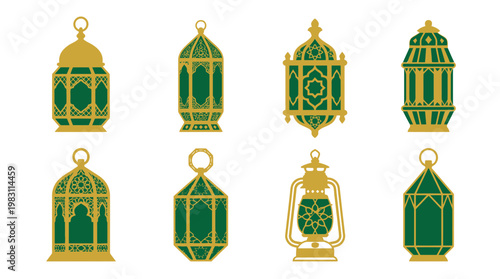 Green and gold lantern charms jewelry.