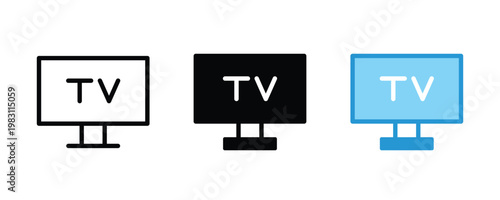 TV icon vector. Television icon vector. Widescreen tv icon.