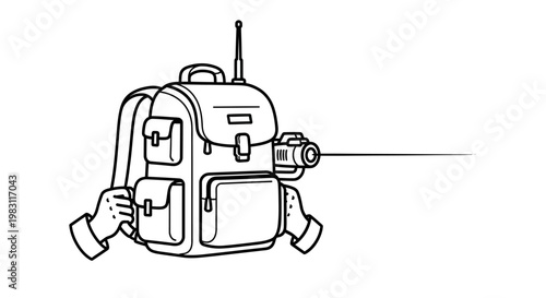 Backpack with Camera and Antenna - Adventure and Exploration Gear