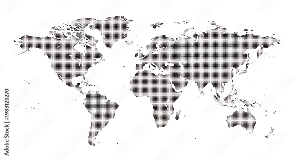 Fototapeta premium Minimalist Dotted World Map for Global Business and Technology