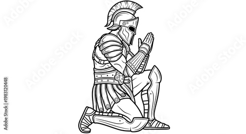Kneeling Warrior Praying