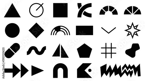Collection of various geometric shapes icons.