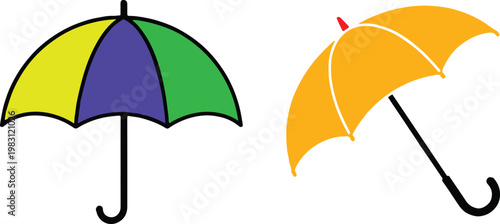 Colorful umbrellas illustration a vibrant depiction of rain protection and sunny day accessories