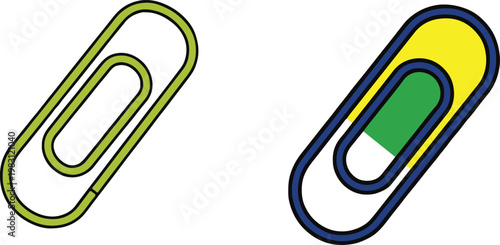 Colorful paperclips a vibrant still life of office supplies on a white background