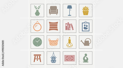 Collection of home decor objects.