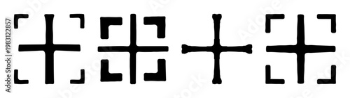 minimalist qr code with cross symbol for digital security and authentication