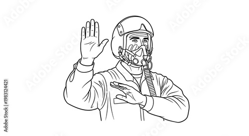 Pilot Hand Signals for Aircraft Movement: Stop Signal