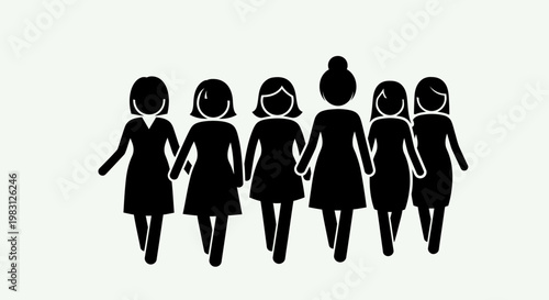 Group of Diverse Women Standing Together in Solidarity.