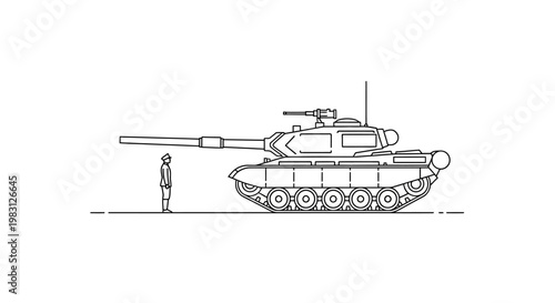 Tank and Soldier Scale Comparison Illustration