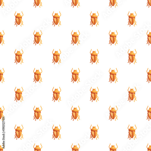 Golden scarab beetles creating a repeating pattern on a white background