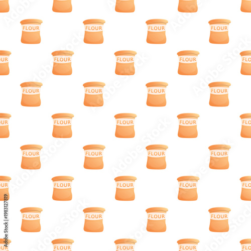 Flour bags forming a repeating pattern for cooking and baking concepts