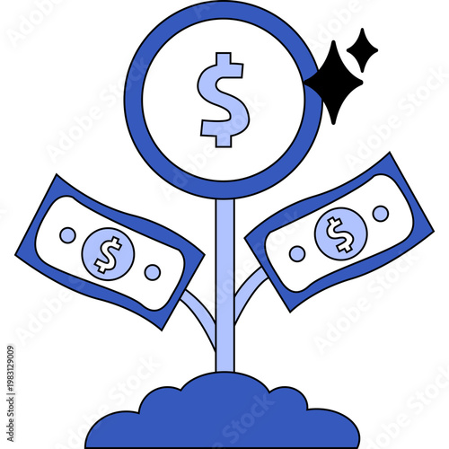 Money Tree Financial Growth Icon