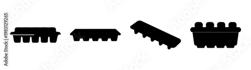 minimalist black ice cube tray set with geometric shapes and shadows