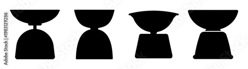 minimalist black hourglass icons set on white background for time management