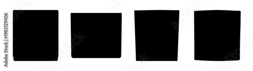 set of four minimalist black rectangles on white background abstract design