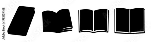 stack of blank black hardcover books isolated on white background