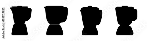 set of four minimalist black chess pawn icons on white background