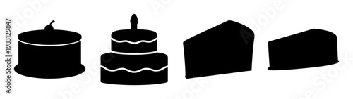 minimalist black and white cake stack illustration for celebrations