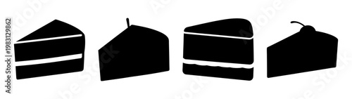 set of four minimalist gift boxes with ribbons isolated on white background