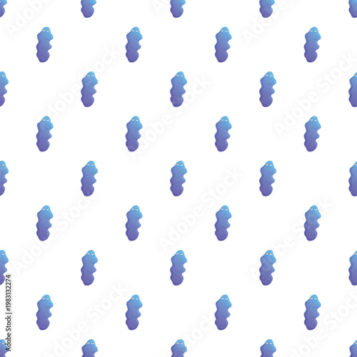 Abstract gradient microbes forming a repeating pattern on a white background