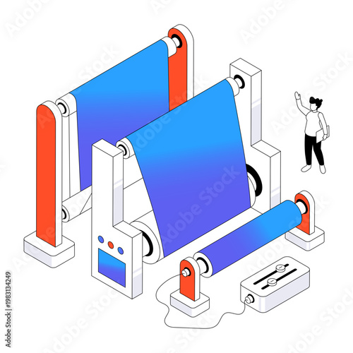 An eye catching design illustration of textile industry 